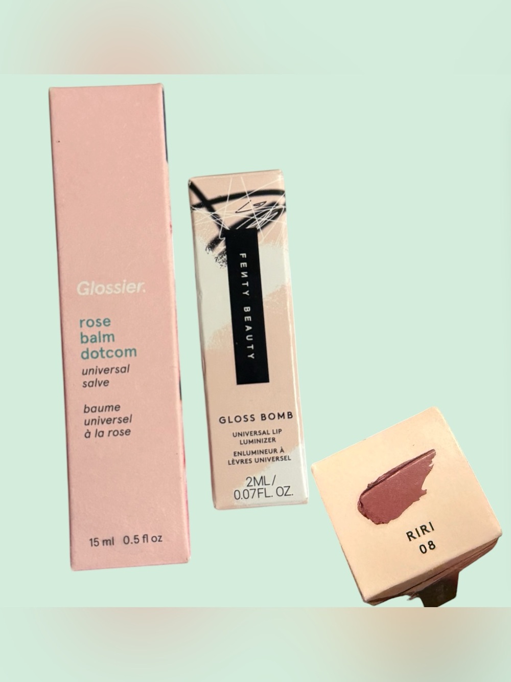 💕 2 for $40💕 Glossier rose balm dotcom + Fenty Gloss Bomb